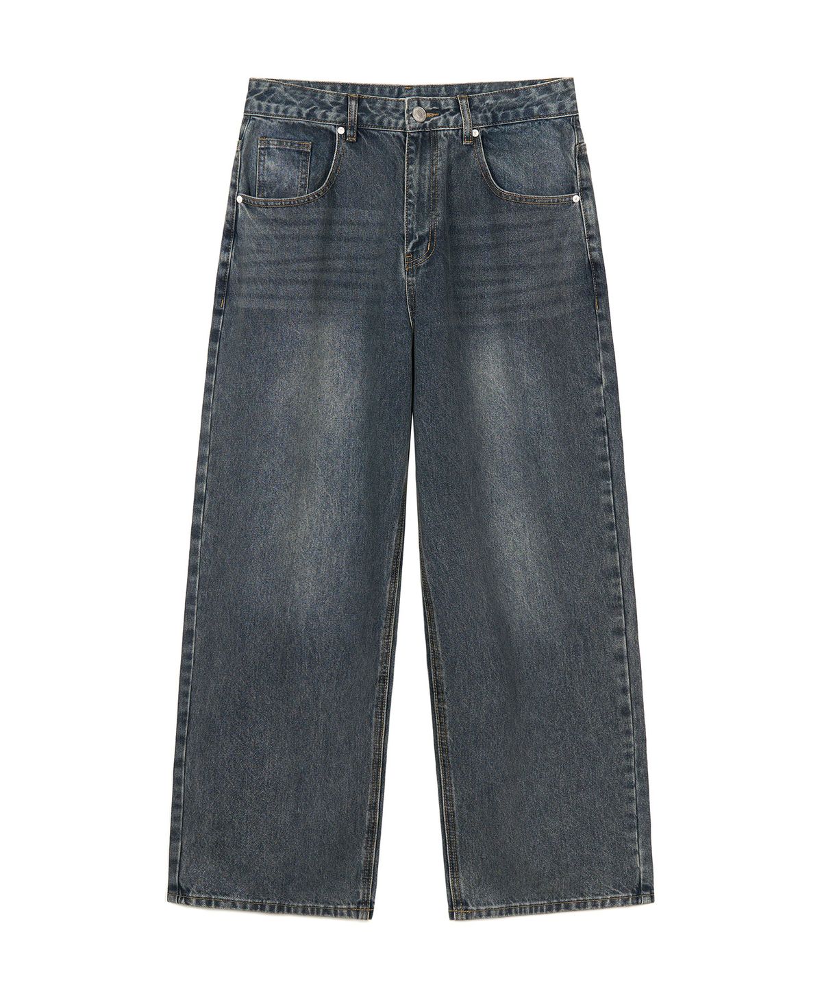 엑스컨테이너(EXCONTAINER) 딥 워싱 와이드 데님 팬츠 (BRUSHED INDIGO)