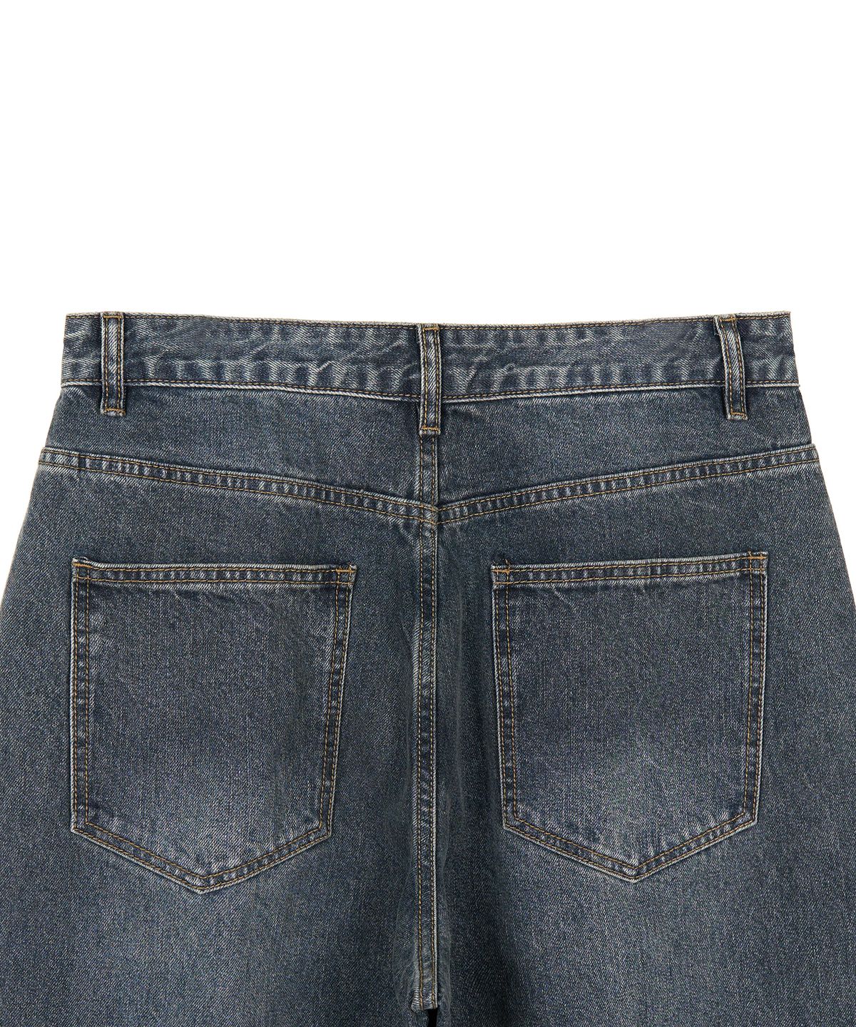 엑스컨테이너(EXCONTAINER) 딥 워싱 와이드 데님 팬츠 (BRUSHED INDIGO)