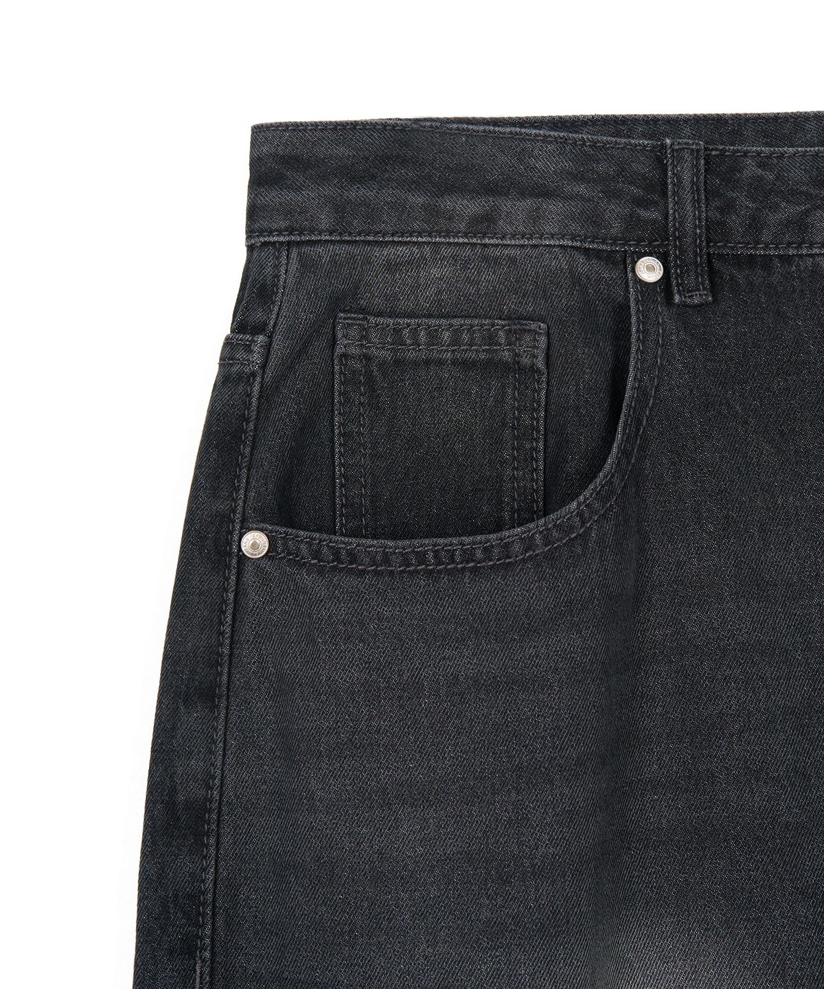 엑스컨테이너(EXCONTAINER) 딥 워싱 와이드 데님 팬츠 (WASHED BLACK)