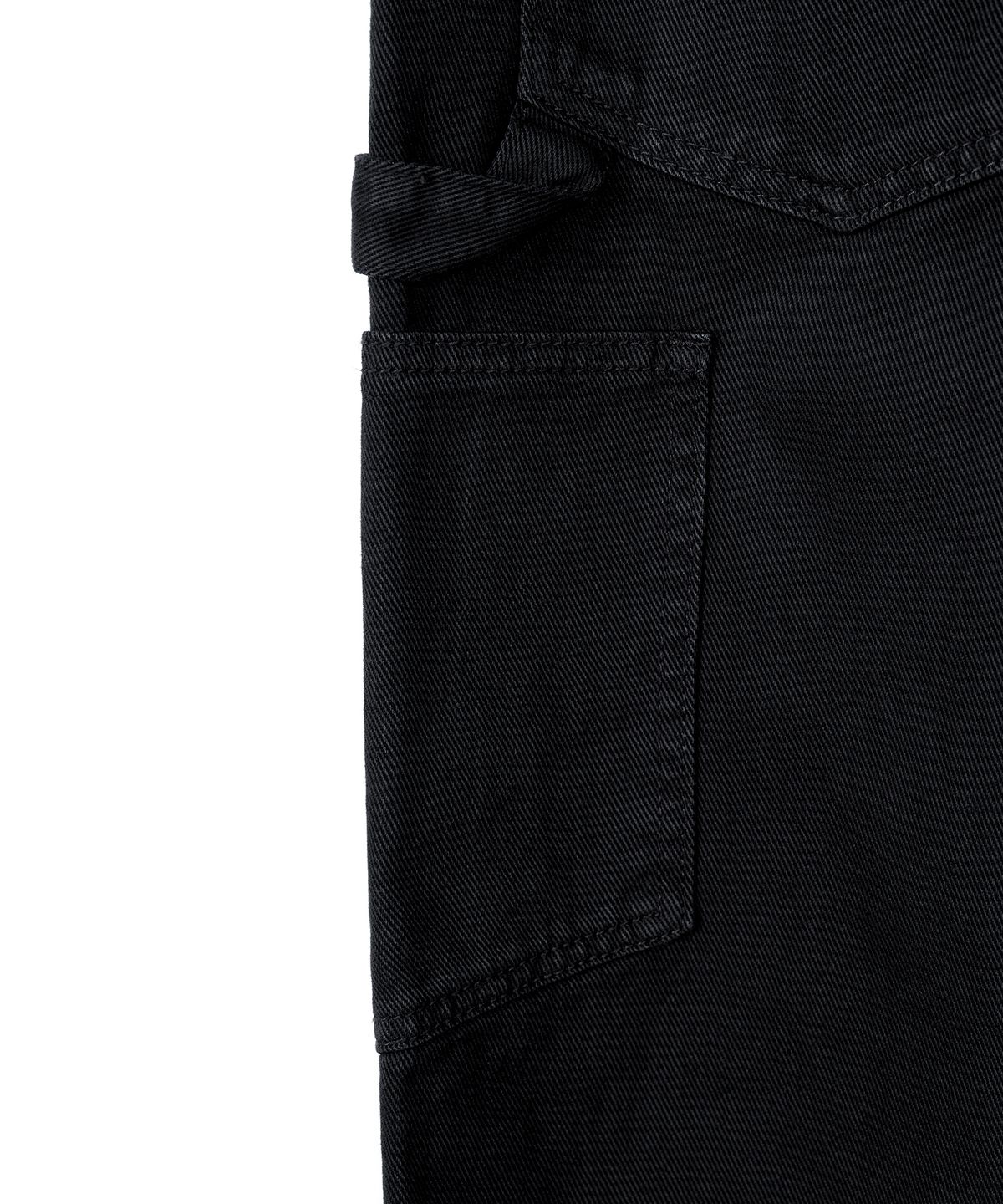 엑스컨테이너(EXCONTAINER) 더블니 카펜터 가먼트 다잉 팬츠 (WASHED BLACK)