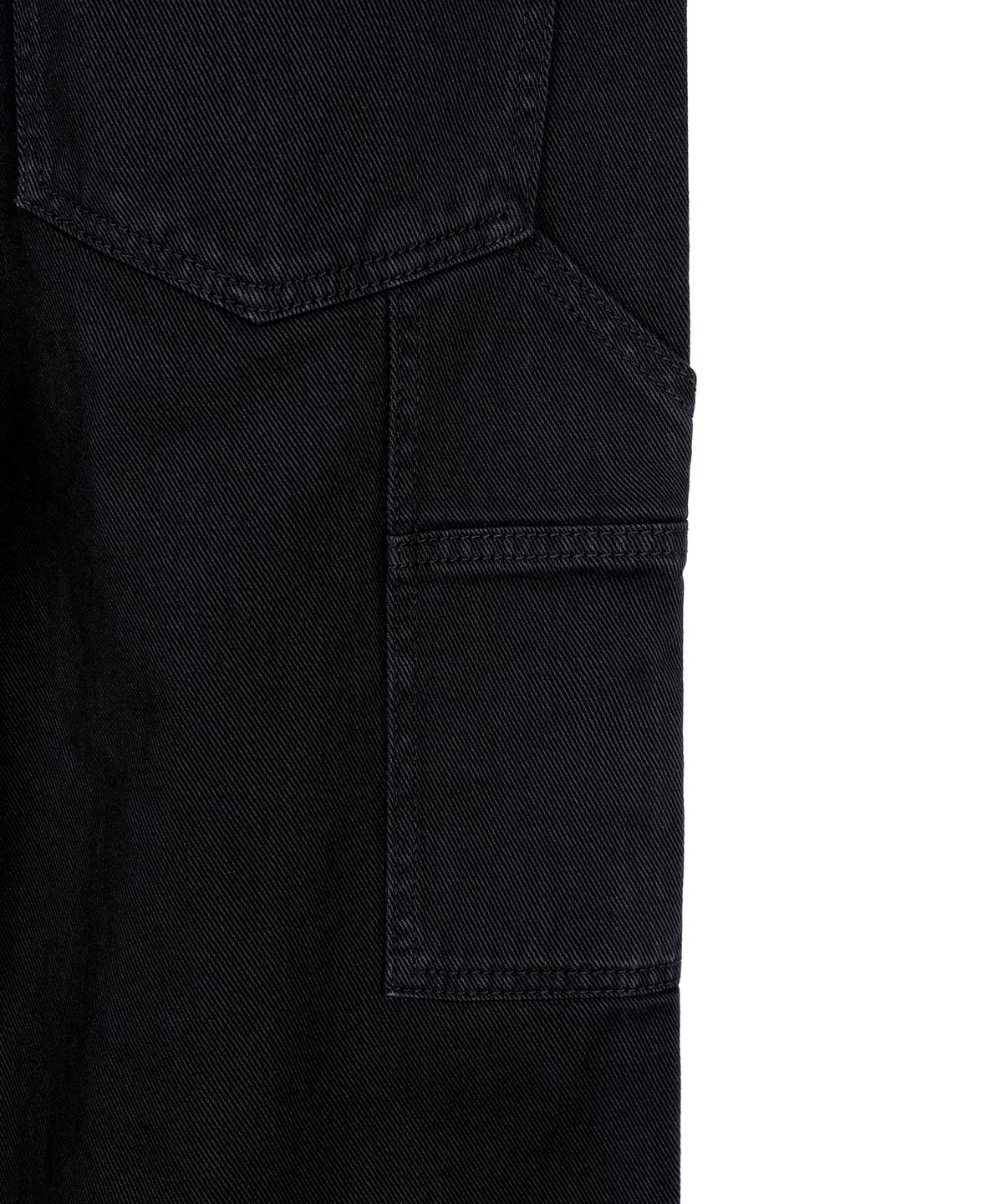 엑스컨테이너(EXCONTAINER) 더블니 카펜터 가먼트 다잉 팬츠 (WASHED BLACK)