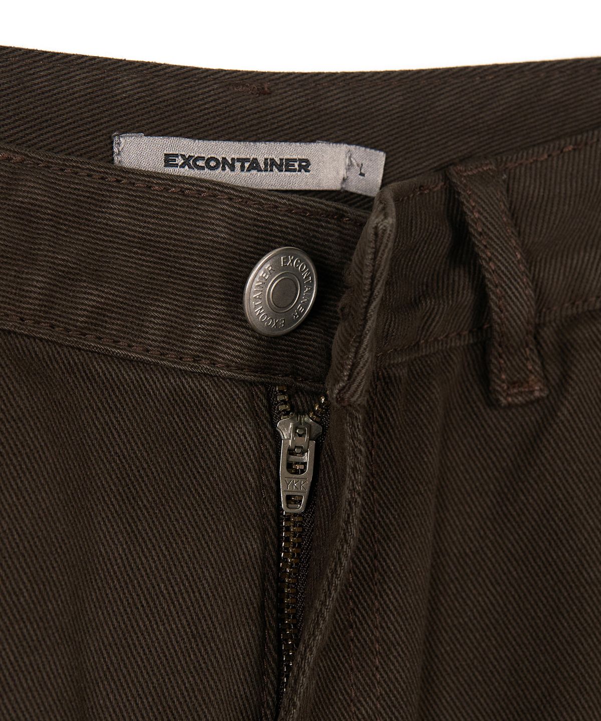 엑스컨테이너(EXCONTAINER) 더블니 카펜터 가먼트 다잉 팬츠 (BROWN)