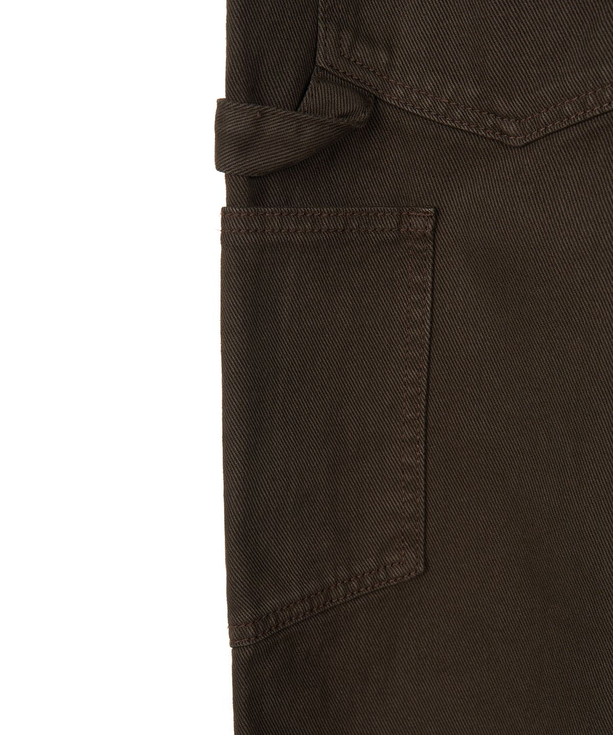 엑스컨테이너(EXCONTAINER) 더블니 카펜터 가먼트 다잉 팬츠 (BROWN)