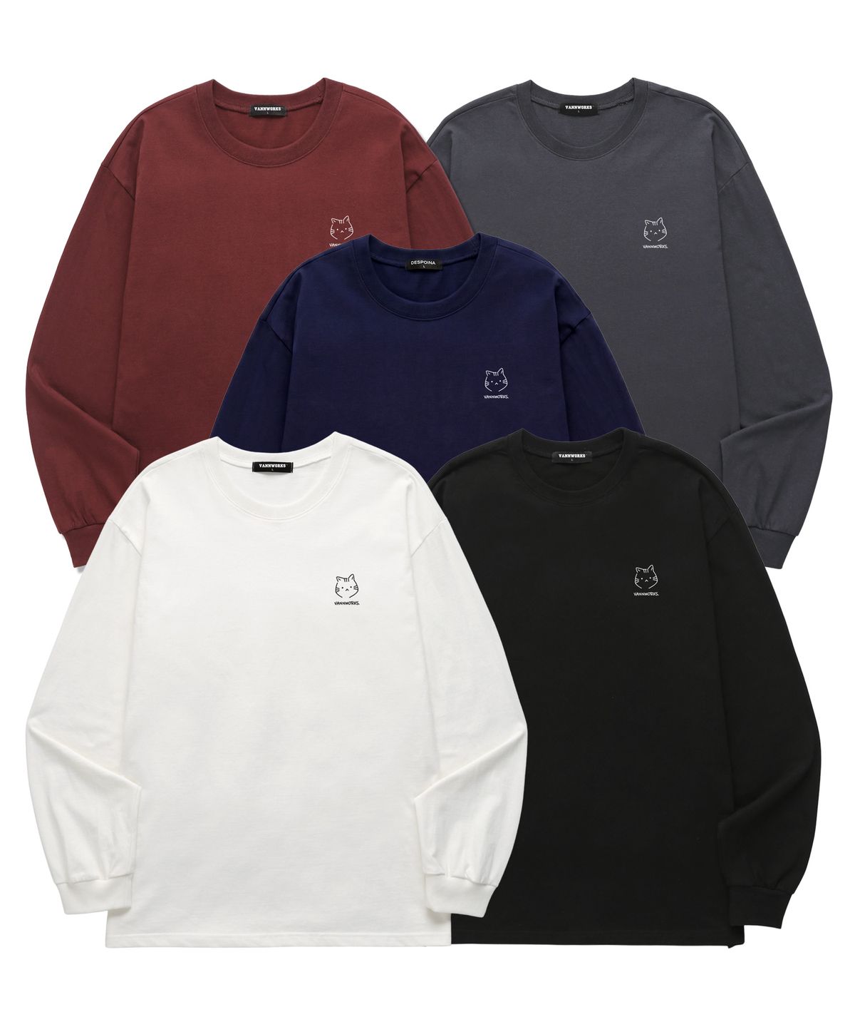 밴웍스(VANNWORKS) 야옹이 롱슬리브 (VLS0076) 블랙