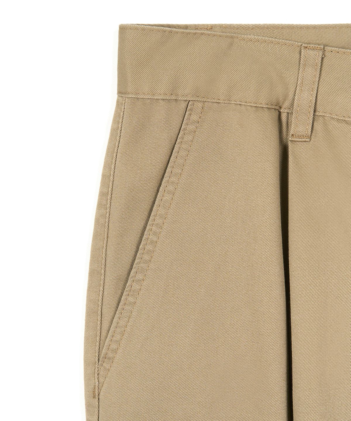 엑스컨테이너(EXCONTAINER) 클래식 원턱 코튼 치노 팬츠 (BEIGE)