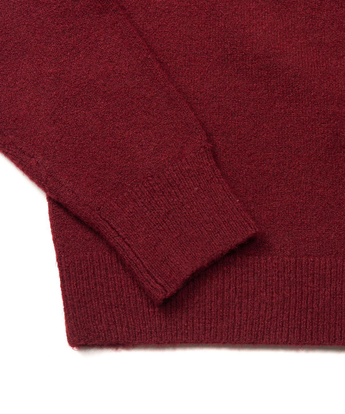 엑스컨테이너(EXCONTAINER) 미니멀 버튼 라운드넥 크롭 가디건 (DARK RED)
