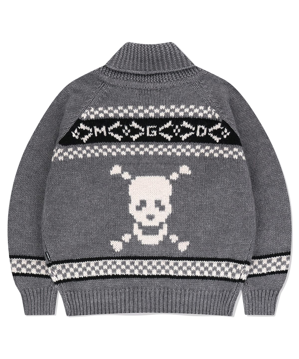 마하그리드(MAHAGRID) SKULL COWICHAN KNIT SWEATER GREY(MG2EFMK690A)