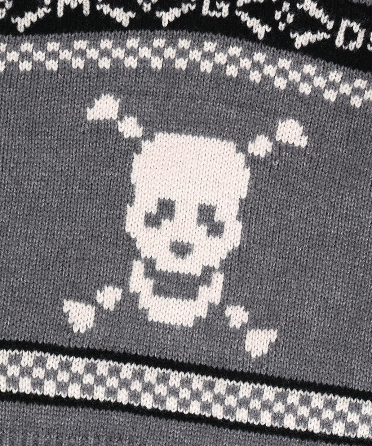 마하그리드(MAHAGRID) SKULL COWICHAN KNIT SWEATER GREY(MG2EFMK690A)