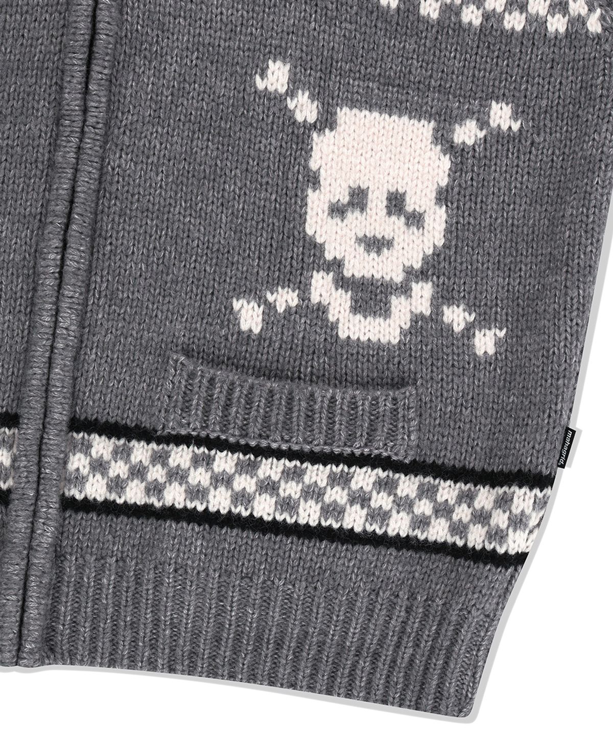 마하그리드(MAHAGRID) SKULL COWICHAN KNIT SWEATER GREY(MG2EFMK690A)