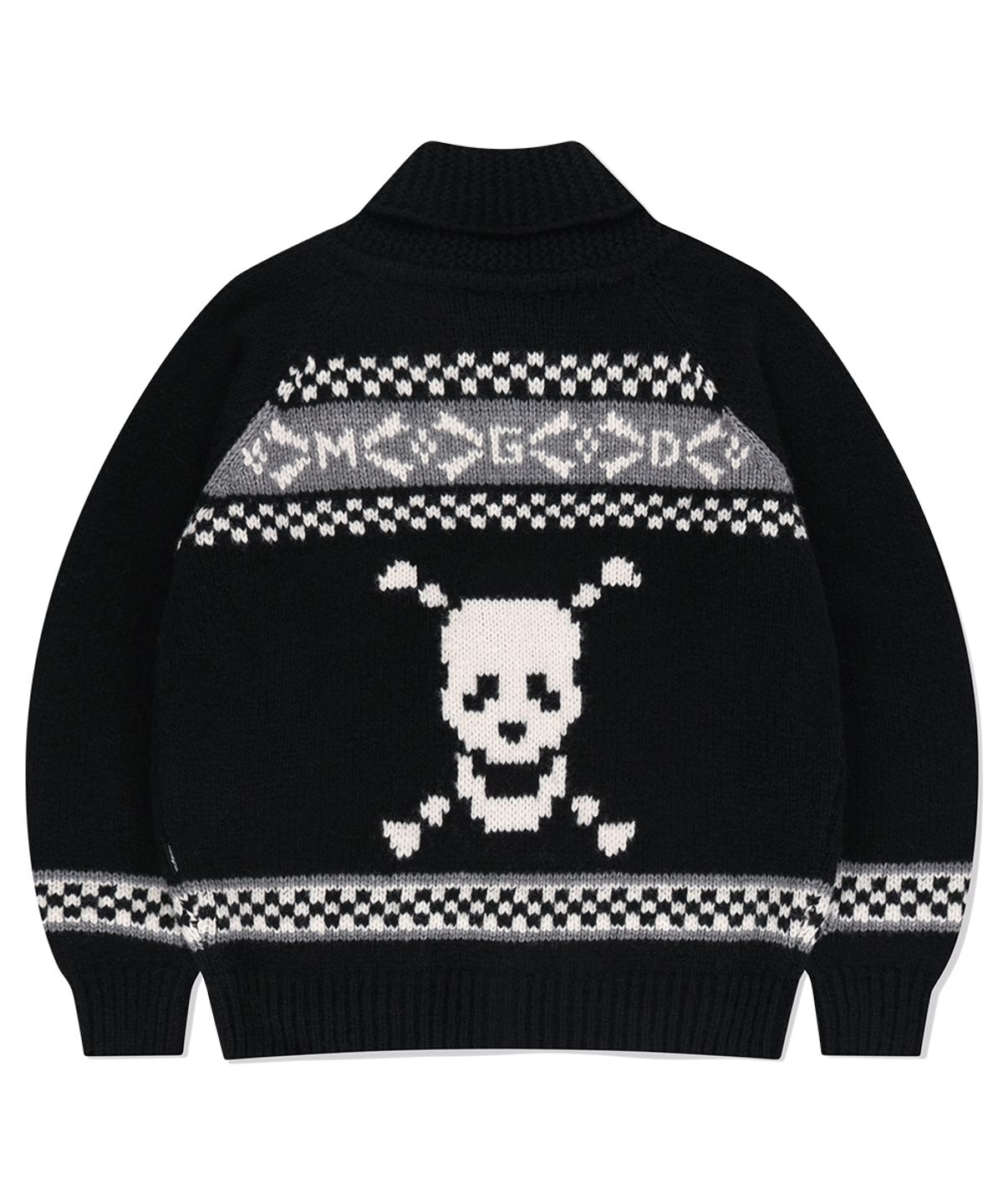 마하그리드(MAHAGRID) SKULL COWICHAN KNIT SWEATER BLACK(MG2EFMK690A)