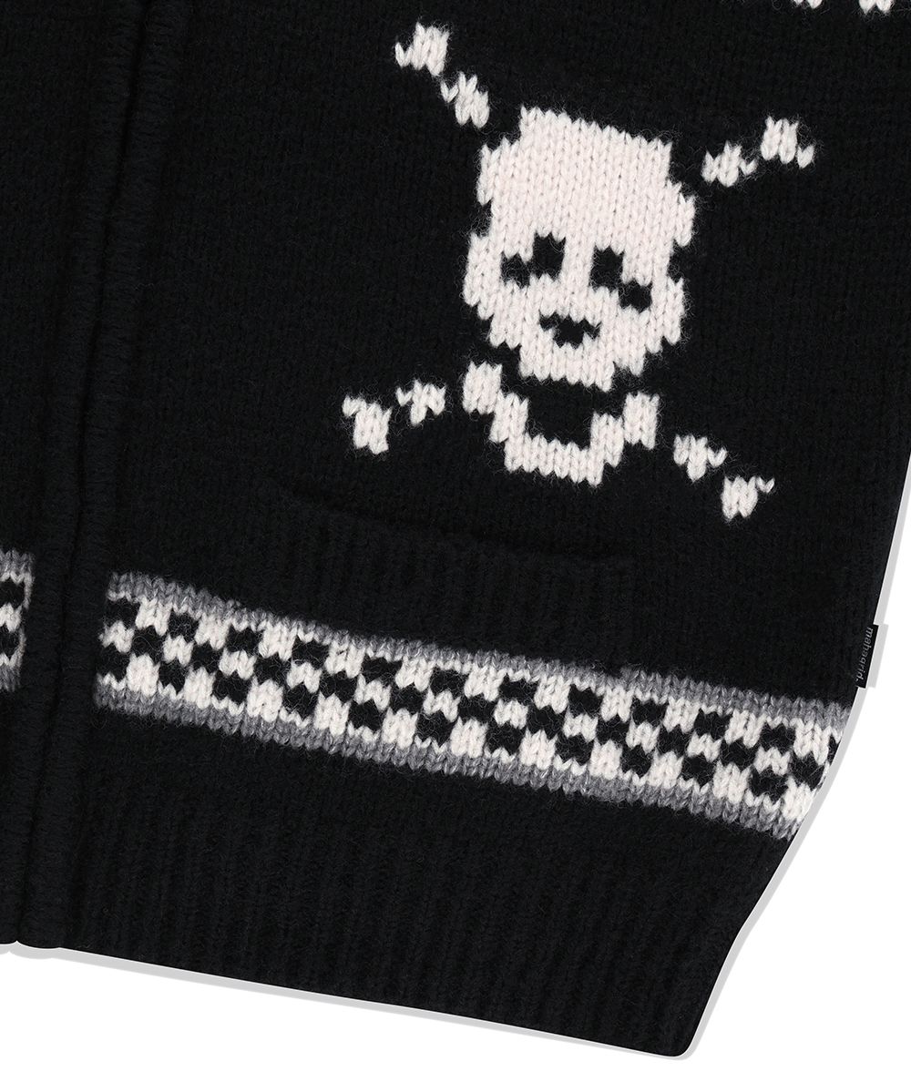 MUSINSA | MAHAGRID SKULL COWICHAN KNIT SWEATER BLACK
