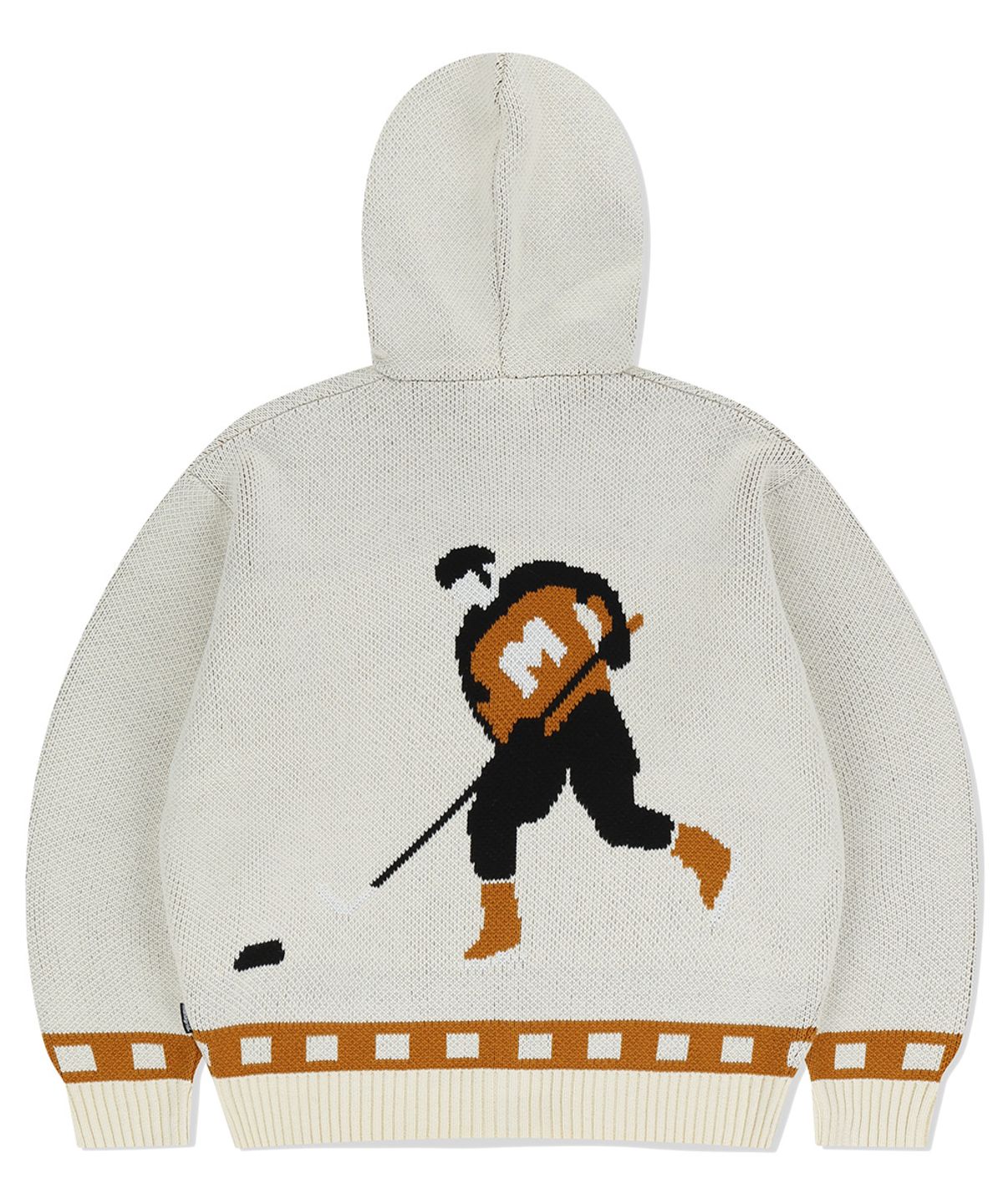 마하그리드(MAHAGRID) HOCKEY KNIT ZIP-UP HOODIE IVORY(MG2EFMK693A)