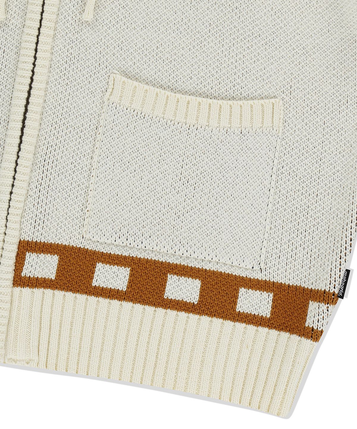 마하그리드(MAHAGRID) HOCKEY KNIT ZIP-UP HOODIE IVORY(MG2EFMK693A)