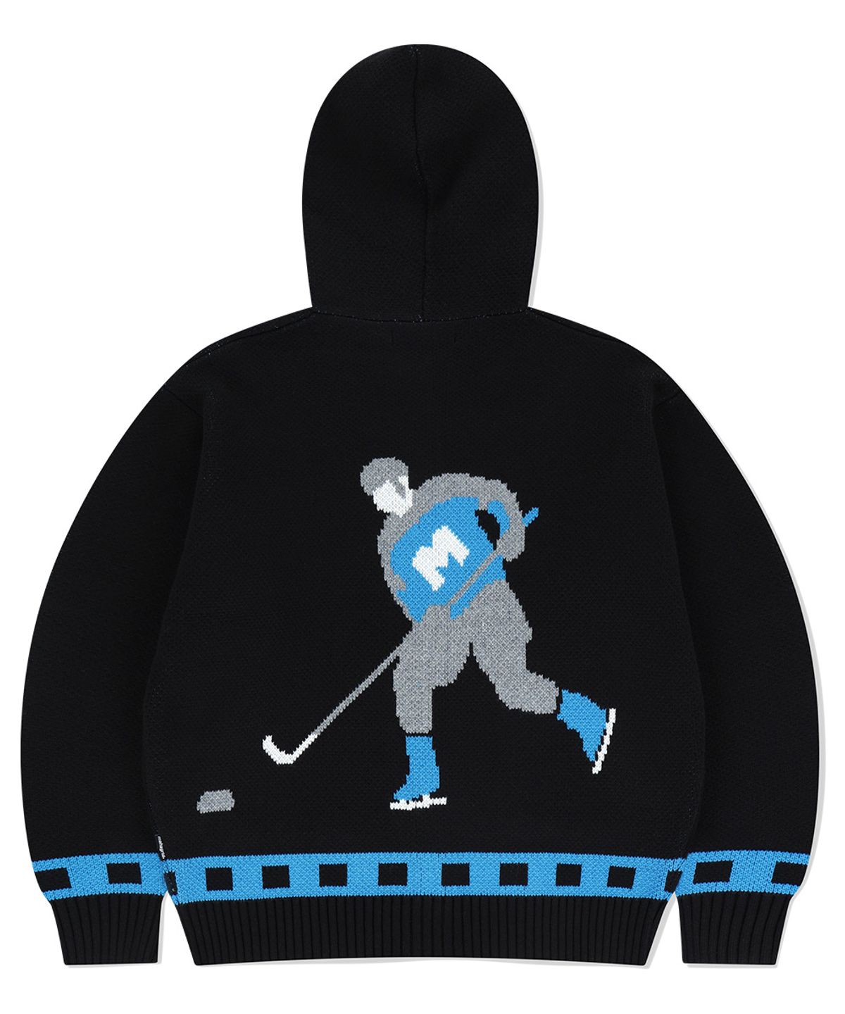 마하그리드(MAHAGRID) HOCKEY KNIT ZIP-UP HOODIE BLACK(MG2EFMK693A)