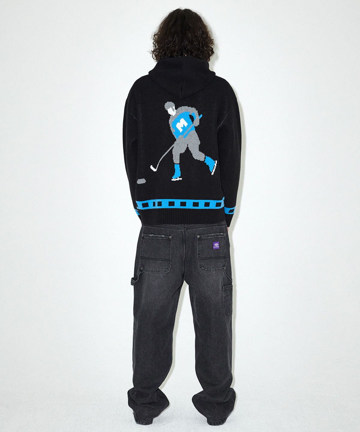 마하그리드(MAHAGRID) HOCKEY KNIT ZIP-UP HOODIE BLACK(MG2EFMK693A)
