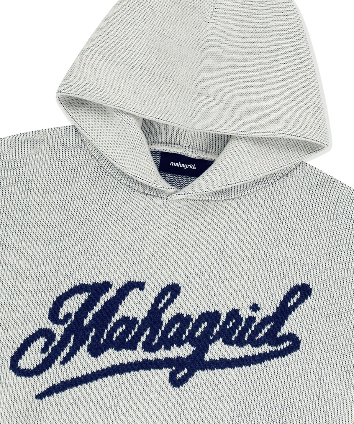 마하그리드(MAHAGRID) SCRIPT LOGO KNIT HOODIE IVORY(MG2EFMK640A)