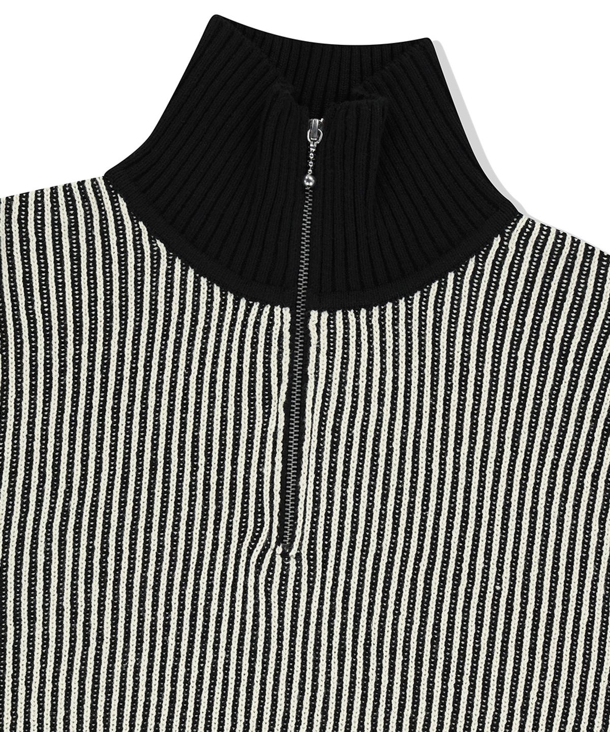 마하그리드(MAHAGRID) CUTTING CONTRAST HALF ZIP-UP KNIT IVORY(MG2EFMK641A)