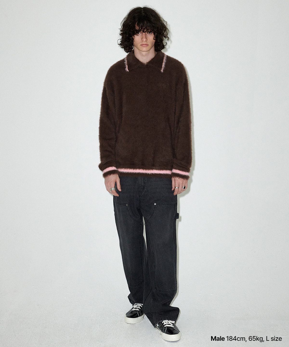 마하그리드(MAHAGRID) HAIRY COLLAR KNIT BROWN(MG2EFMK642A)