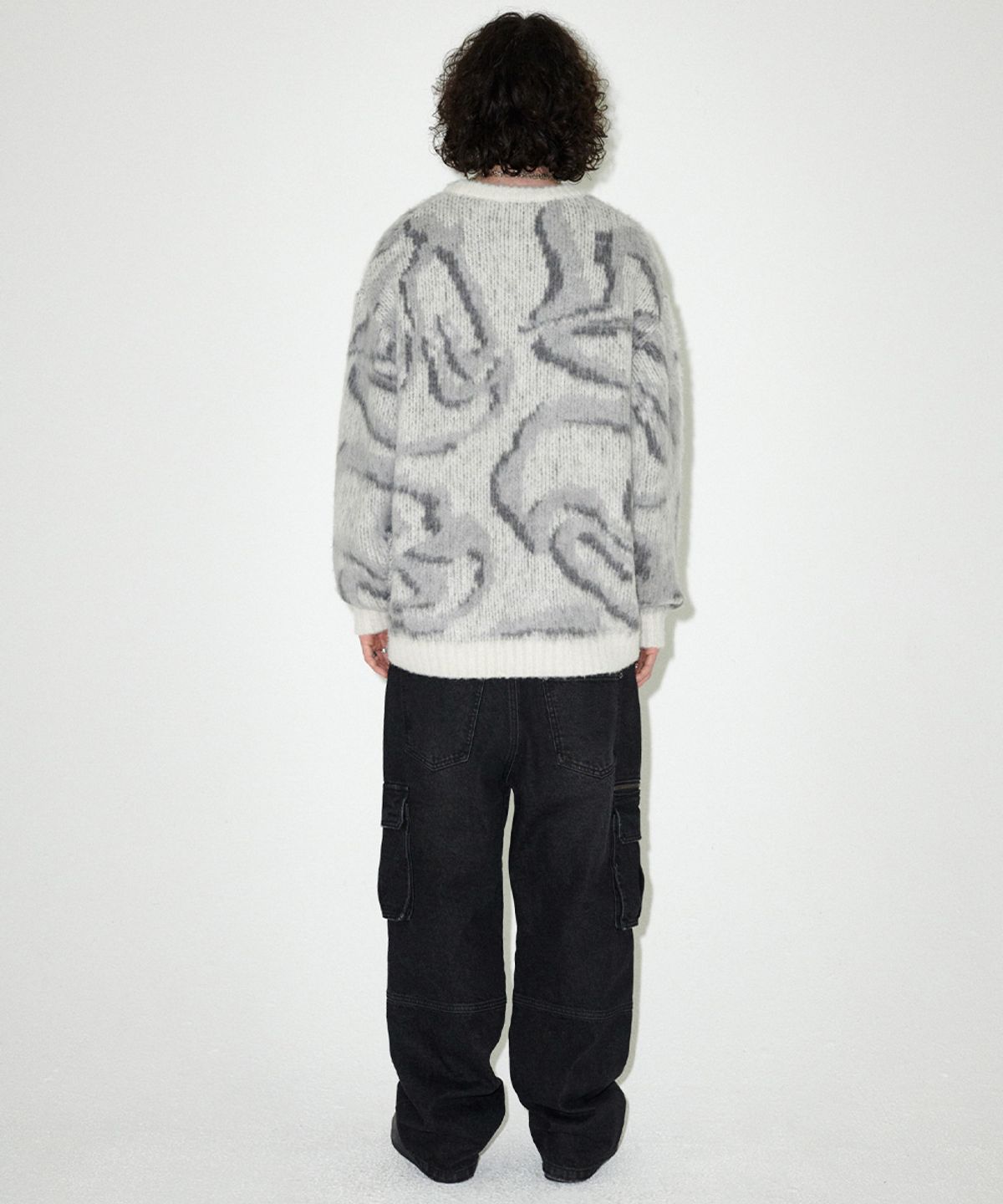 마하그리드(MAHAGRID) DESTROYED ECLIPSE HAIRY KNIT SWEATER GREY(MG2EFMK601A)
