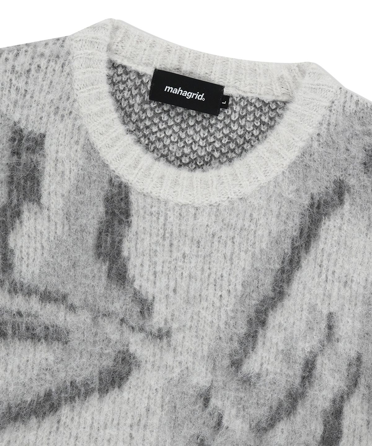 마하그리드(MAHAGRID) DESTROYED ECLIPSE HAIRY KNIT SWEATER GREY(MG2EFMK601A)