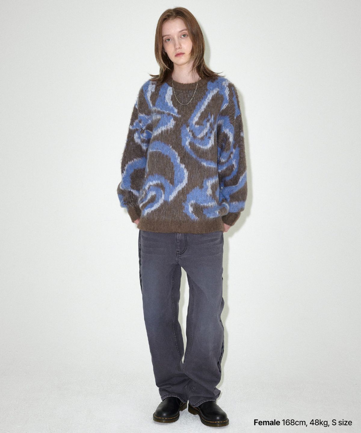 마하그리드(MAHAGRID) DESTROYED ECLIPSE HAIRY KNIT SWEATER BROWN(MG2EFMK601A)