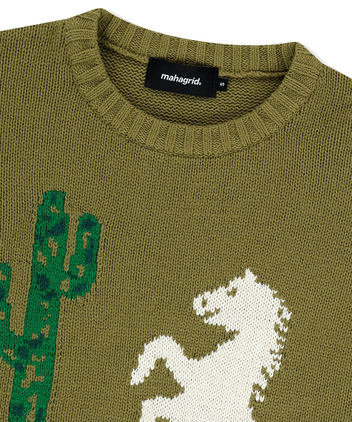 마하그리드(MAHAGRID) MGD COWBOY KNIT SWEATER OLIVE(MG2EFMK604A)