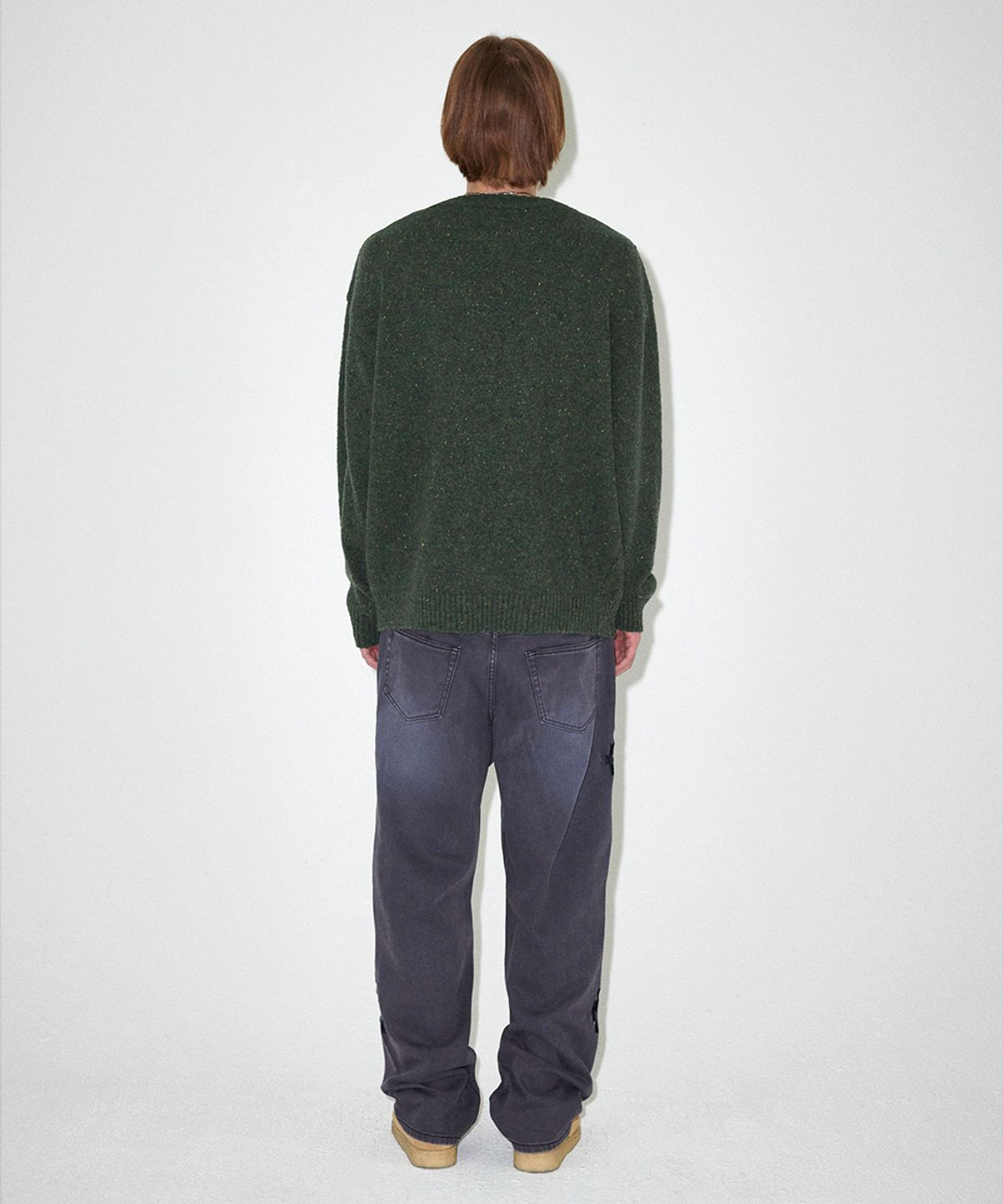 마하그리드(MAHAGRID) BASIC LOGO NEP KNIT SWEATER GREEN(MG2EFMK605A)