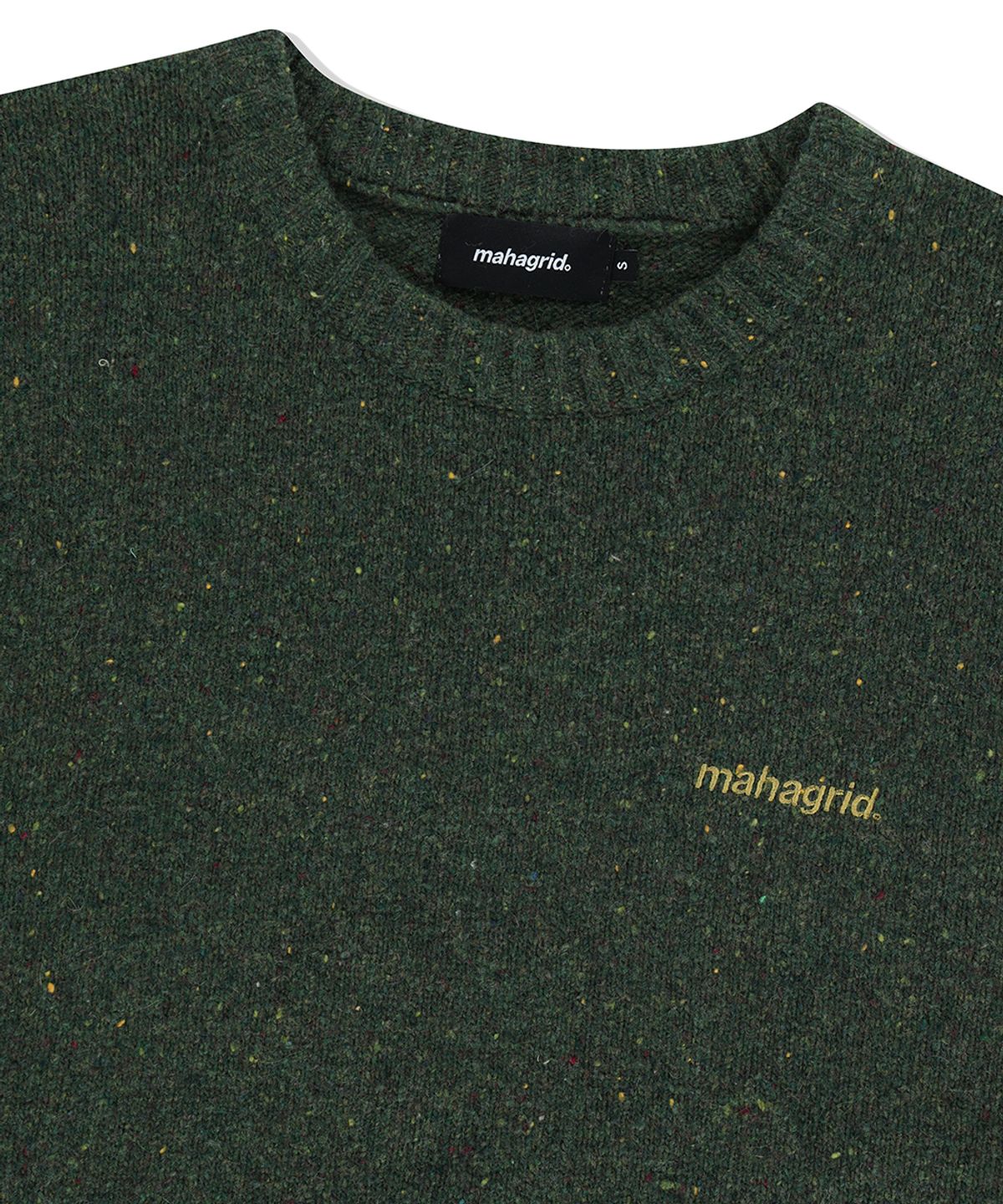 마하그리드(MAHAGRID) BASIC LOGO NEP KNIT SWEATER GREEN(MG2EFMK605A)