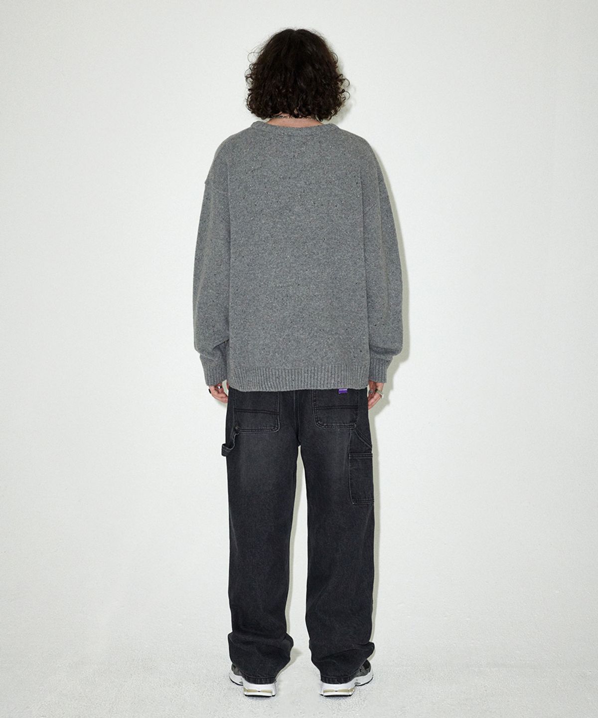 마하그리드(MAHAGRID) BASIC LOGO NEP KNIT SWEATER GREY(MG2EFMK605A)