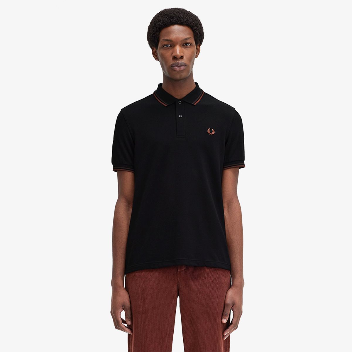 프레드페리(FRED PERRY) [M3600] 트윈 팁 프레드페리 셔츠 - 블랙/캐링턴로드브릭/위스키브라운 AFPM2433600-W68