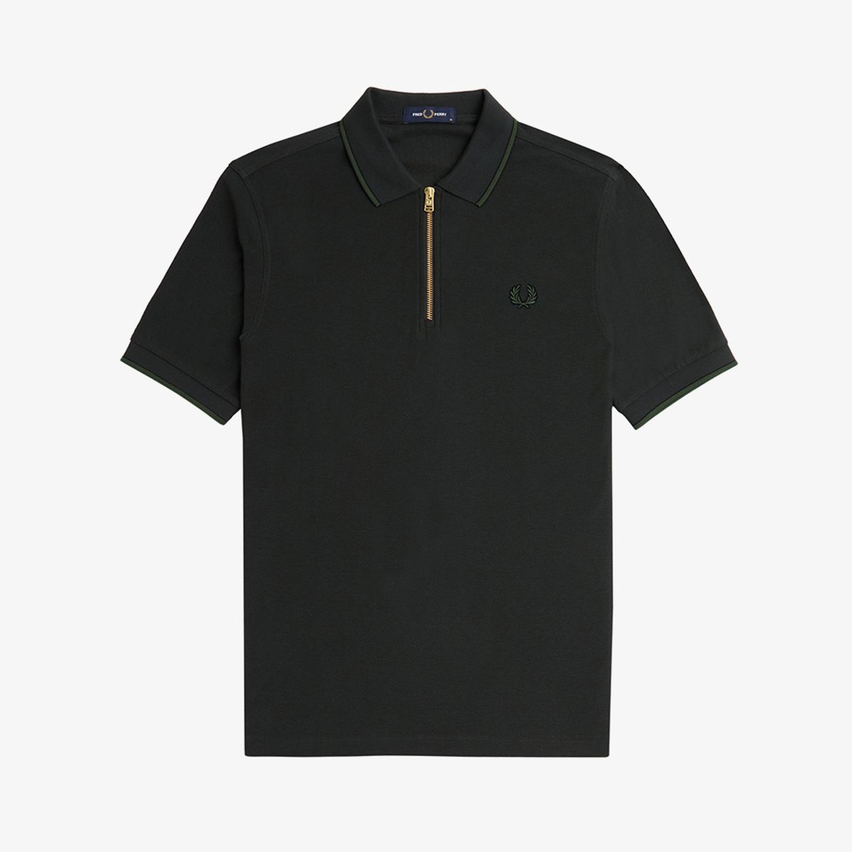 프레드페리(FRED PERRY) [Sharp] 크레이프 피케 집넥 폴로셔츠 - 나이트그린 AFPM2437729-Q20
