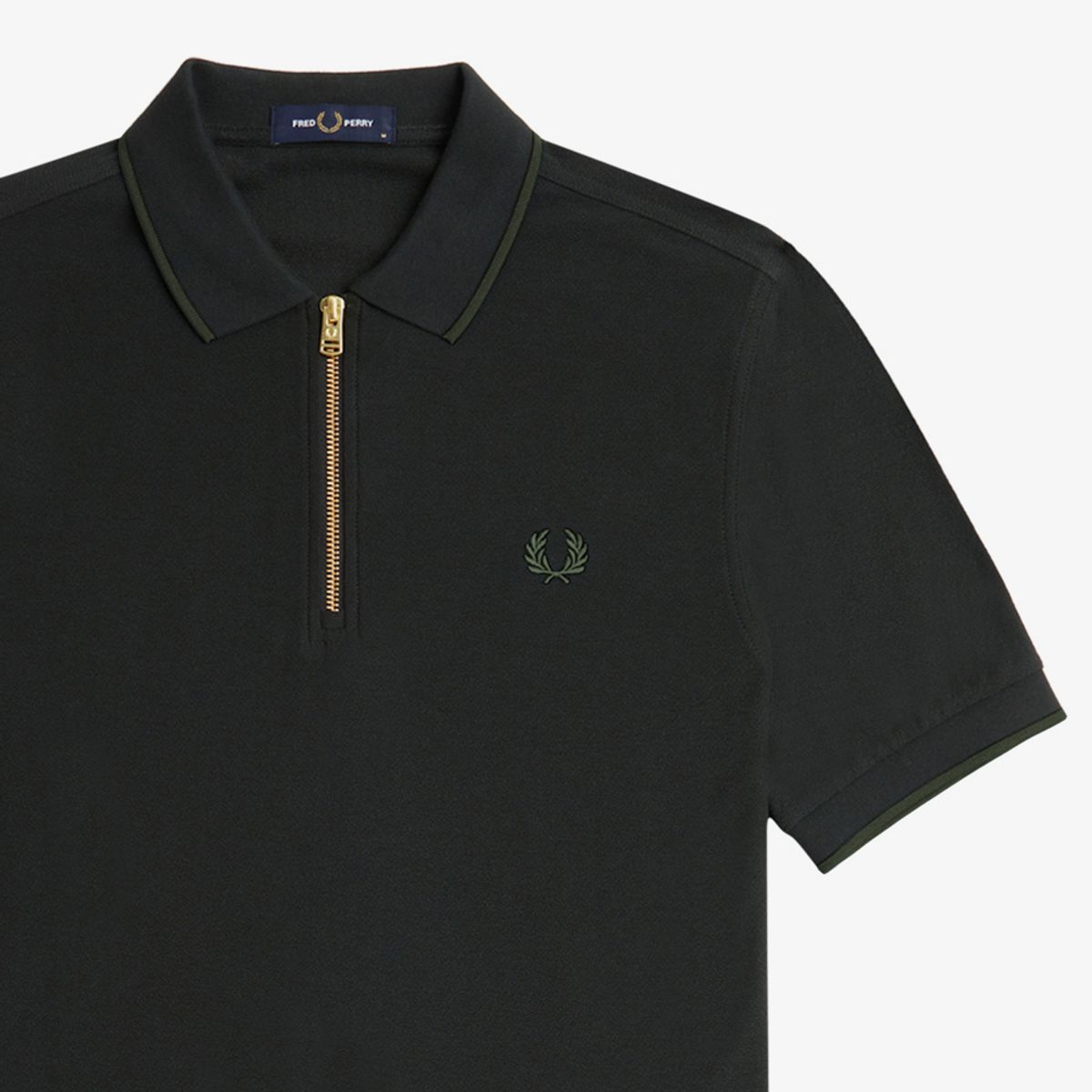 프레드페리(FRED PERRY) [Sharp] 크레이프 피케 집넥 폴로셔츠 - 나이트그린 AFPM2437729-Q20
