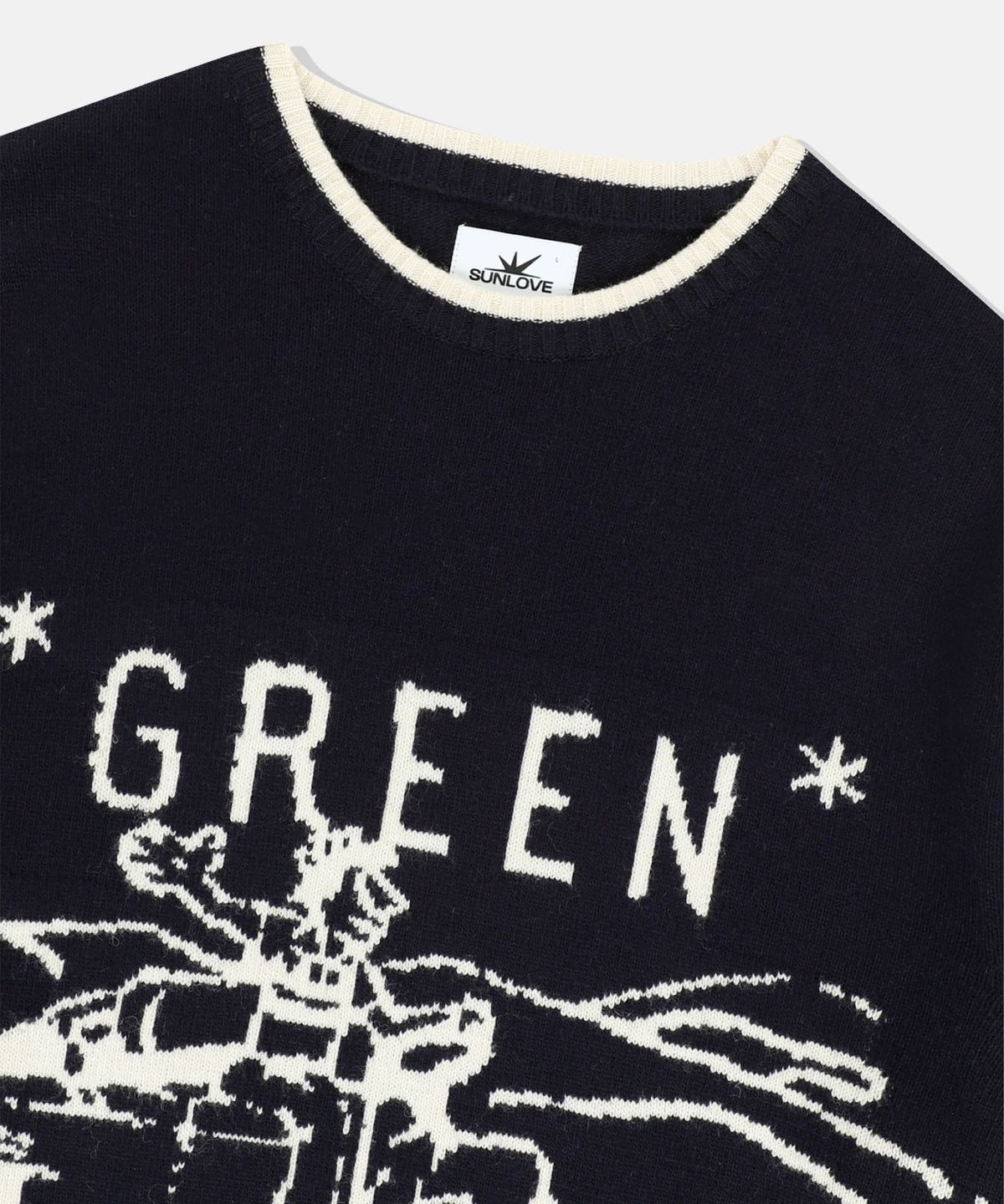썬러브투어(SUNLOVETOUR) GREEN Knit Sweater Navy