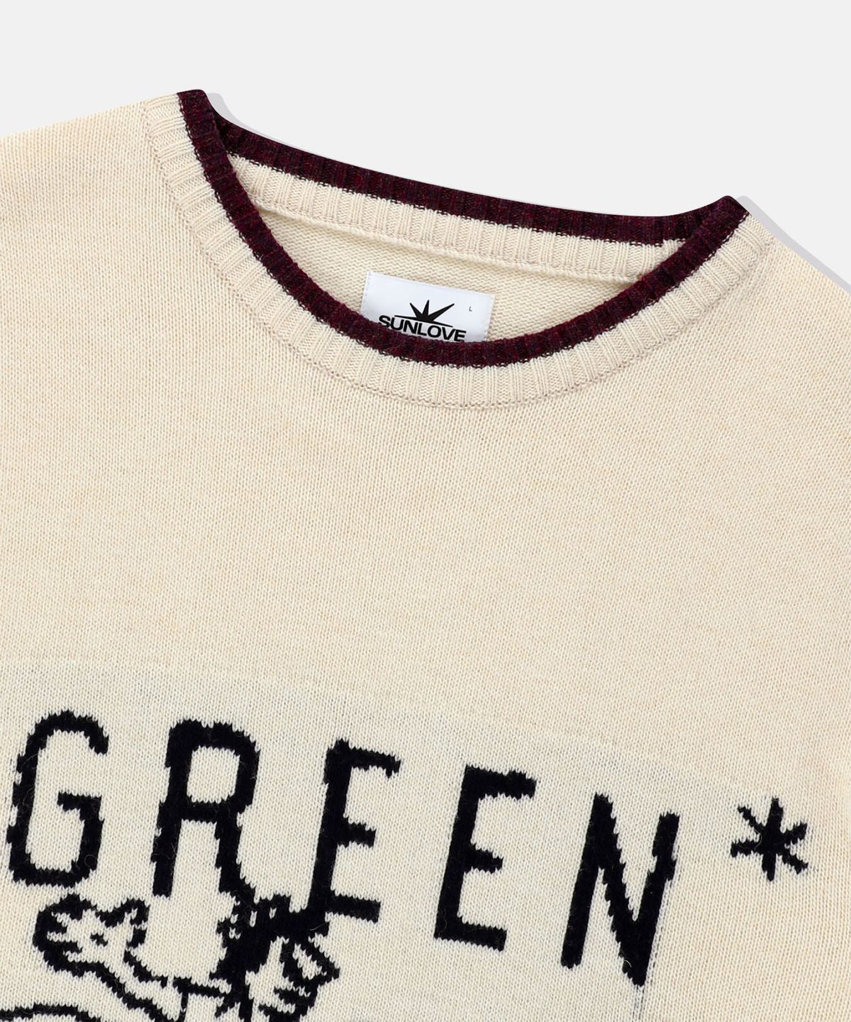 썬러브투어(SUNLOVETOUR) GREEN Knit Sweater Ivory