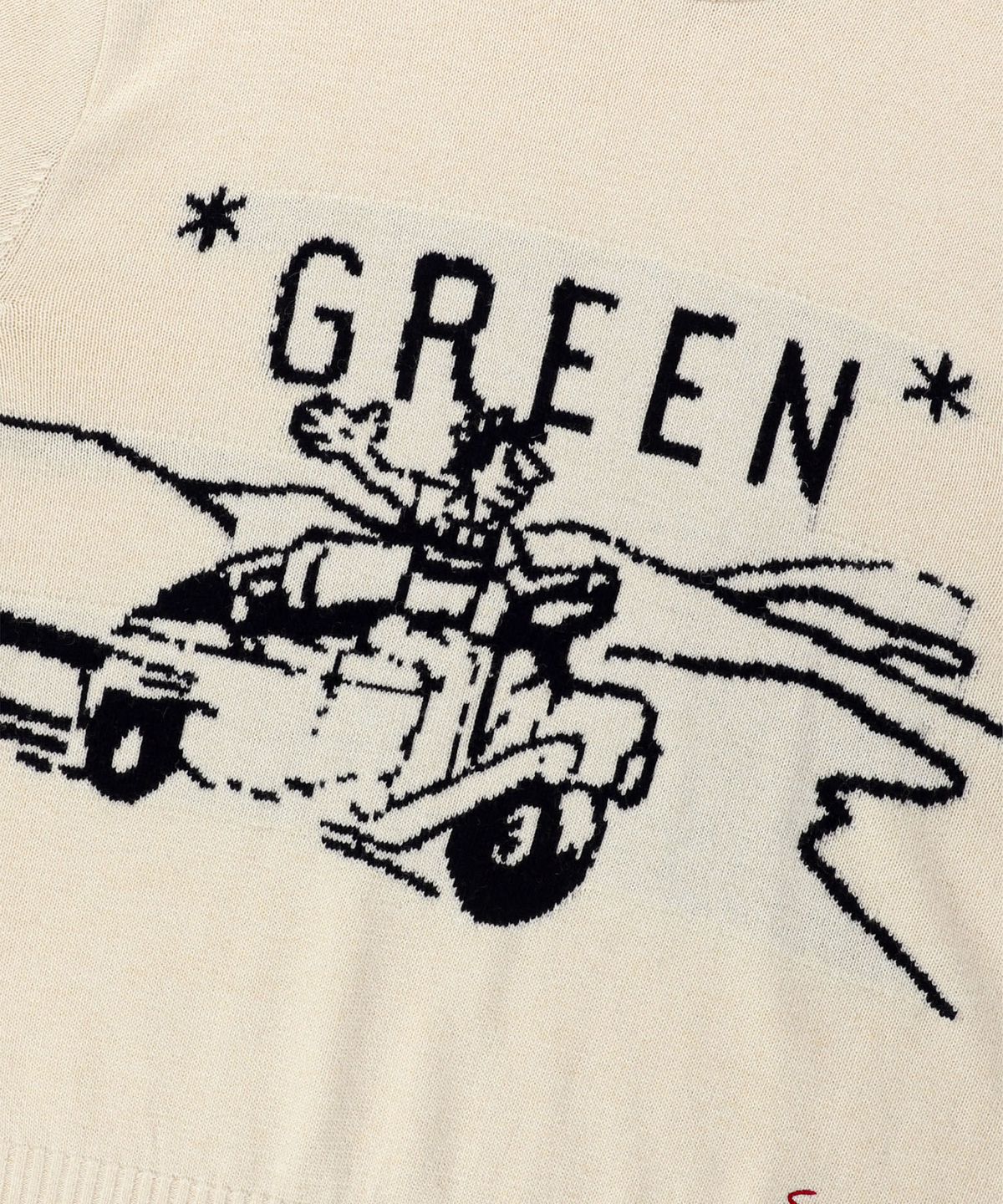 썬러브투어(SUNLOVETOUR) GREEN Knit Sweater Ivory