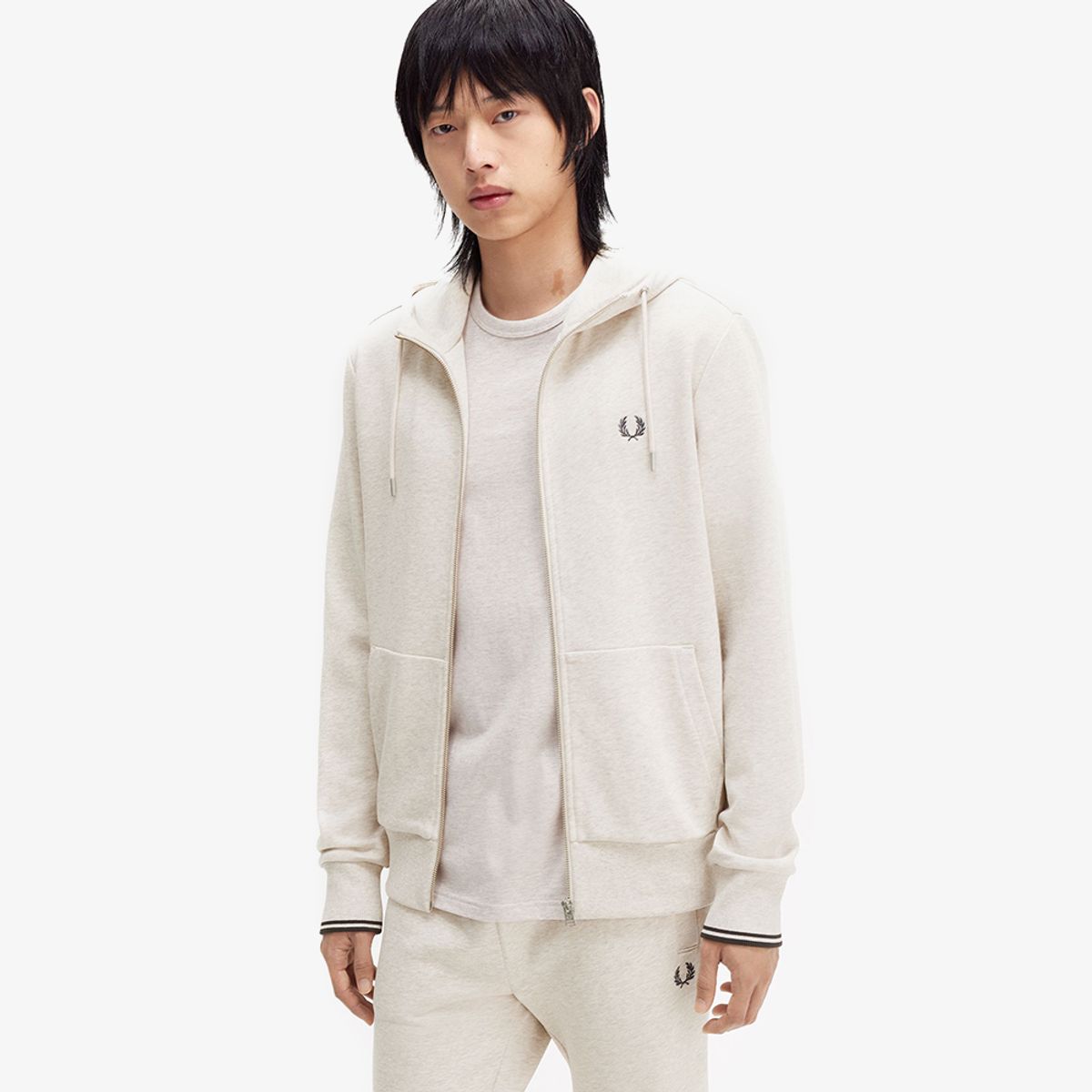프레드페리(FRED PERRY) [Baseline] 후드 집 스루 스웻셔츠 (W50) AFPM2437536-W50