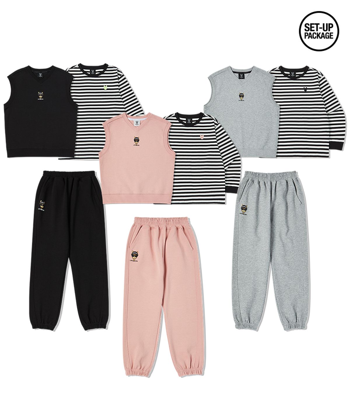 라이프워크 키즈(LIFEWORK KIDS) 키즈) 스트라이프 힙독 셋업