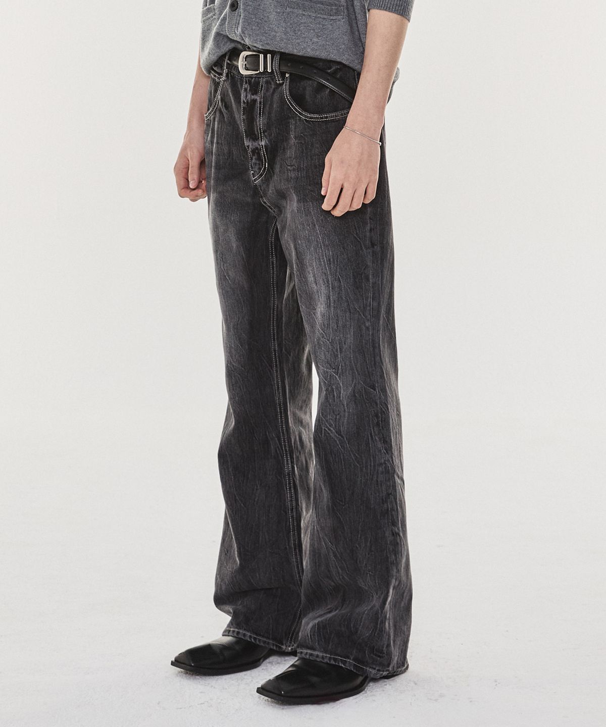 기철(KICHUL) ELECTRICAL BOOT CUT JEANS (BLACK)