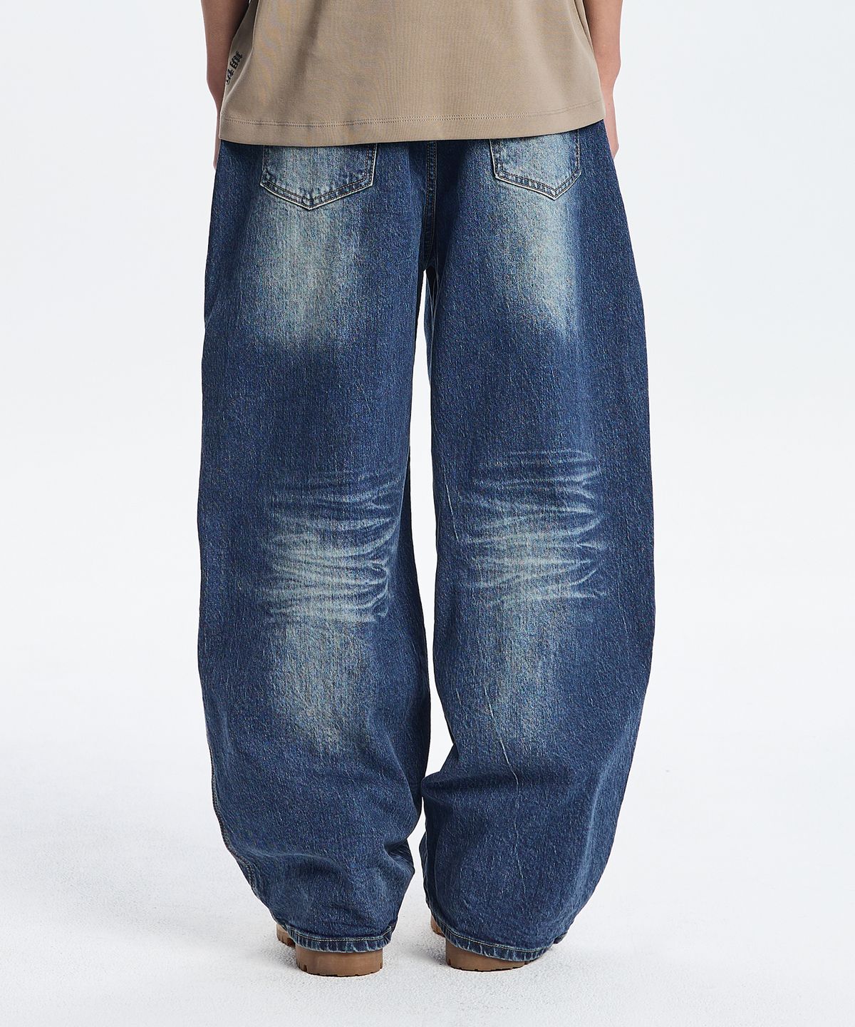 기철(KICHUL) TIGER BURN NEW BAGGY DENIM PANTS (DARK BLUE)