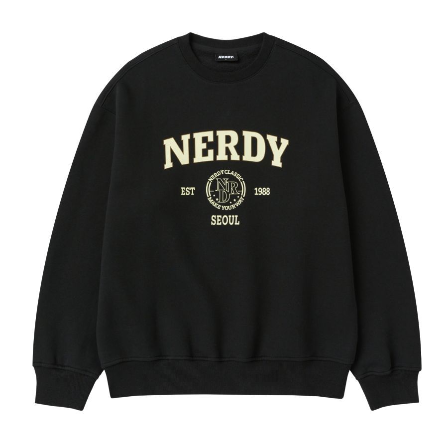 さらに100円引き◆NERDY◆VARSITY LOGO SWEATSHIRT MUSINSA | NERDY [Celebrity Worn] Varsity Logo Sweatshirt