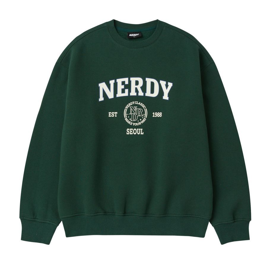 さらに100円引き◆NERDY◆VARSITY LOGO SWEATSHIRT MUSINSA | NERDY [Celebrity Worn] Varsity Logo Sweatshirt
