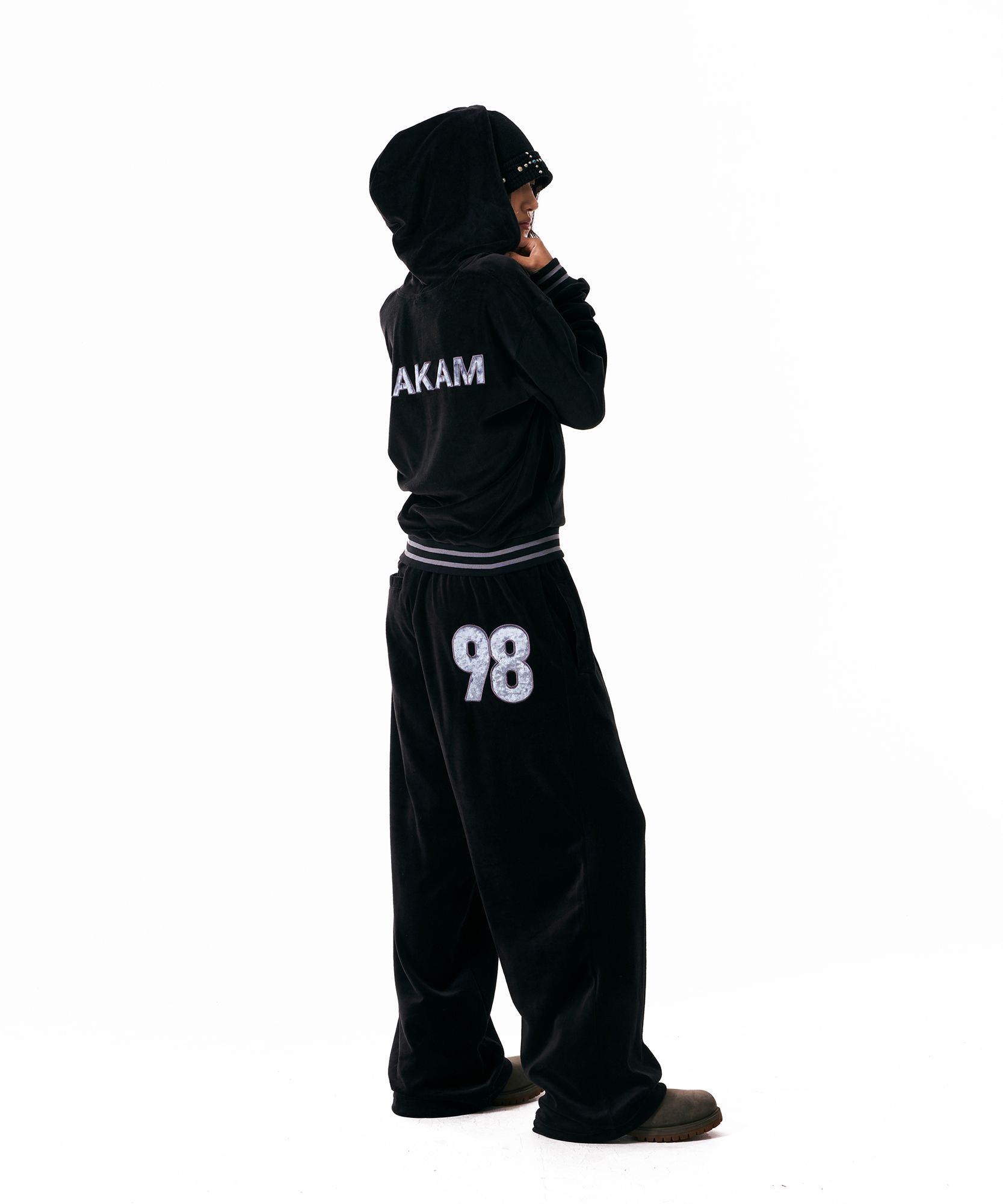 ◆24FW AAKAM 98 Patch Velour Pants/3色◆ MUSINSA | AAKAM 98 Patch Velour Pants (Black)