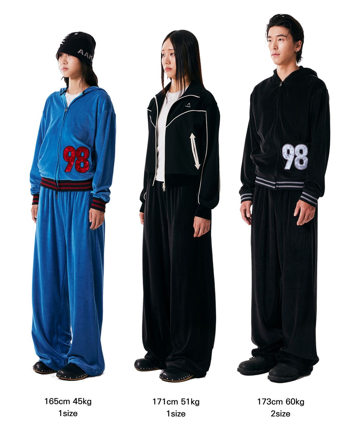 아캄(AAKAM) 98 Patch Velour Pants (Blue)