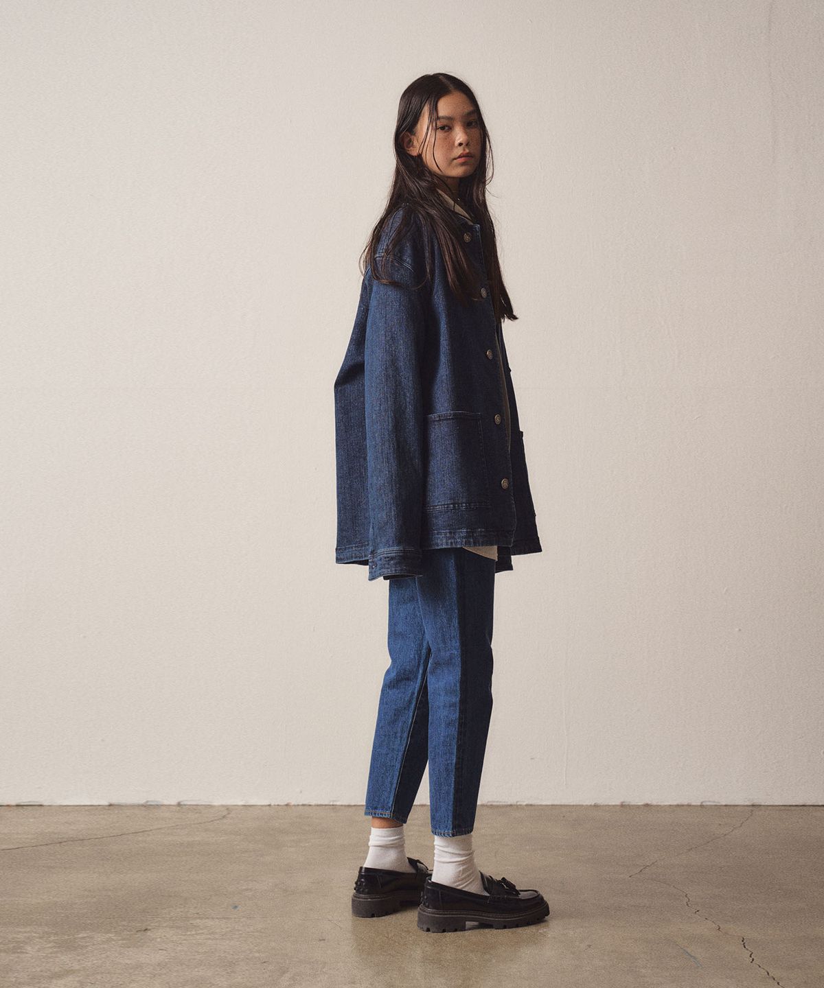 이지오 우먼(EZIO WOMEN) W Out Pocket Denim Indigo Jacket