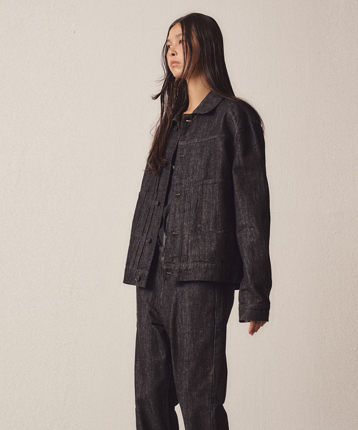 이지오 우먼(EZIO WOMEN) W Black Denim Trucker