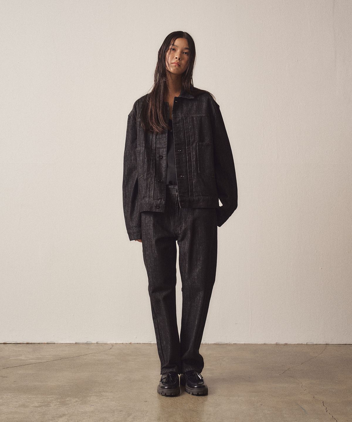 이지오 우먼(EZIO WOMEN) W Black Denim Trucker