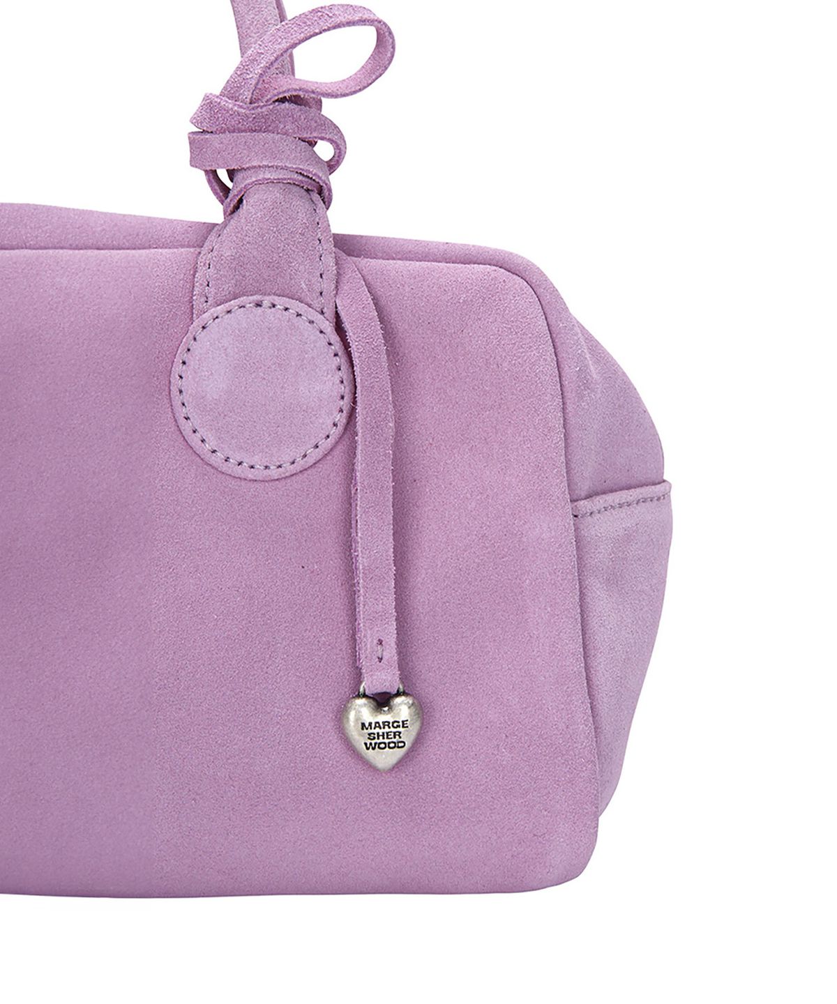 마지셔우드(MARGESHERWOOD) HEART CHARM_lavender pink suede