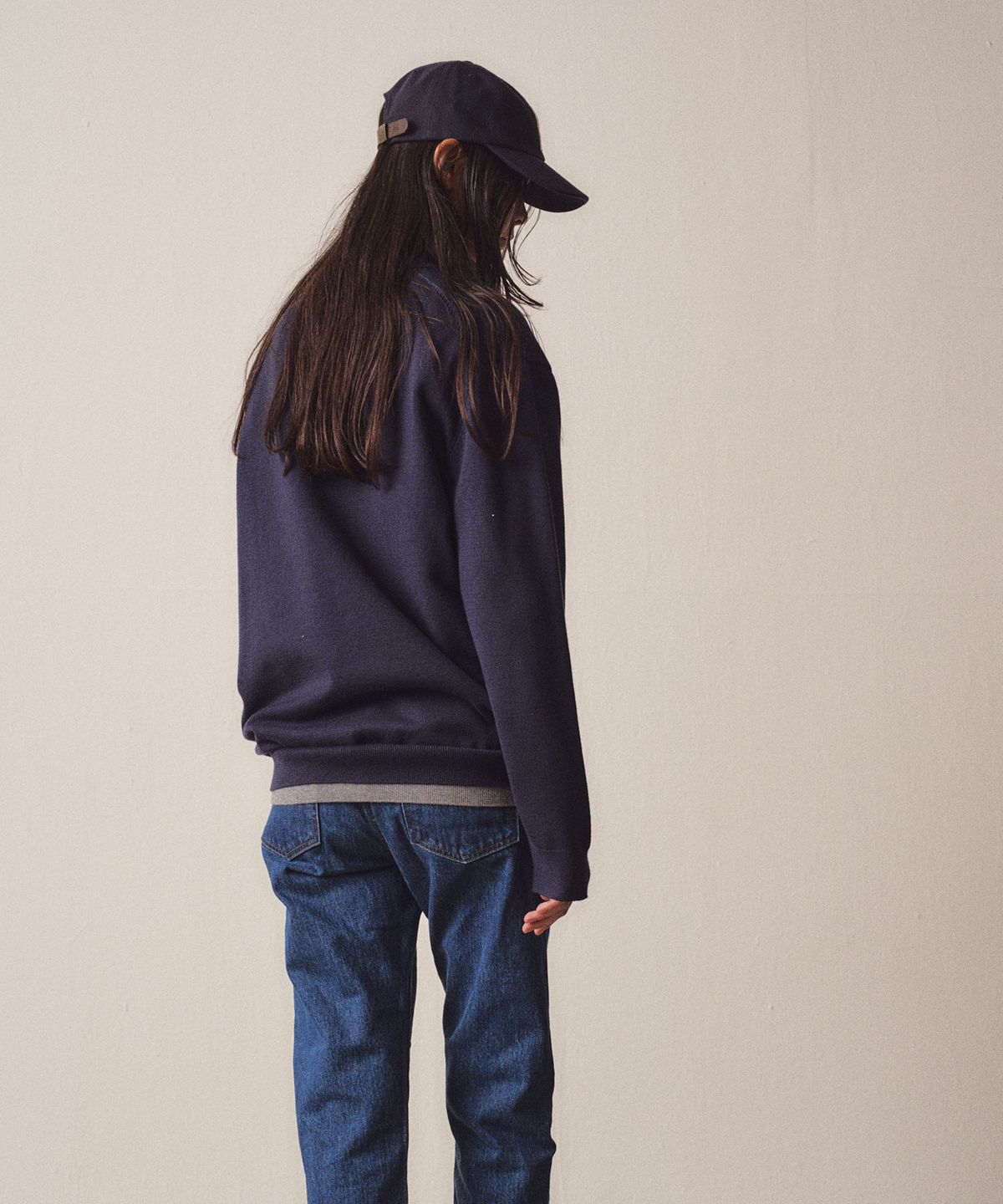 이지오 우먼(EZIO WOMEN) W 3 Buttons Collar Knit_Navy