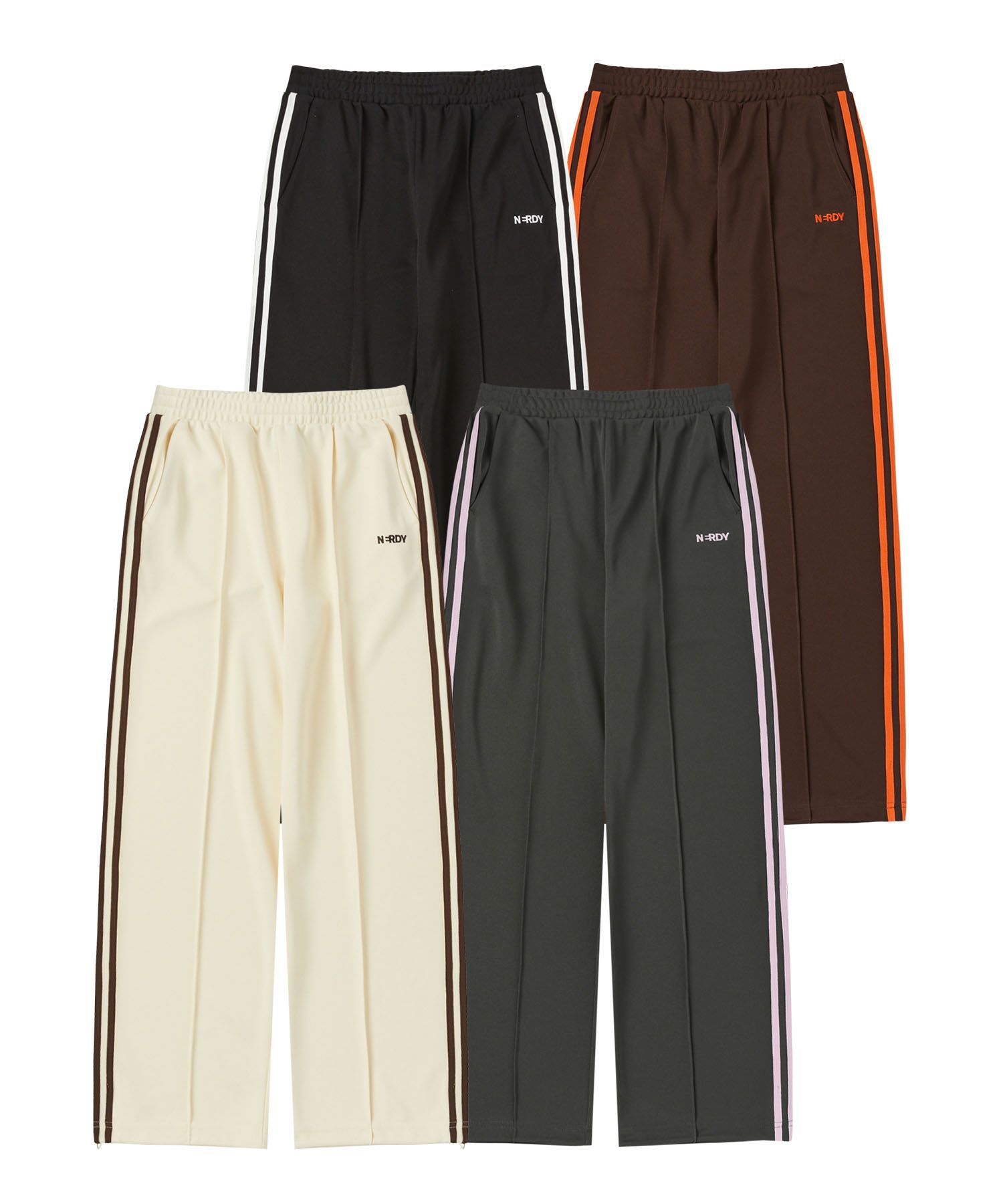 ☆NERDY☆ Women's NY Track Pants 24FW Black Cream Charcoal D MUSINSA | NDY (nerdy) Womens NY Track Pants (Black/Cream