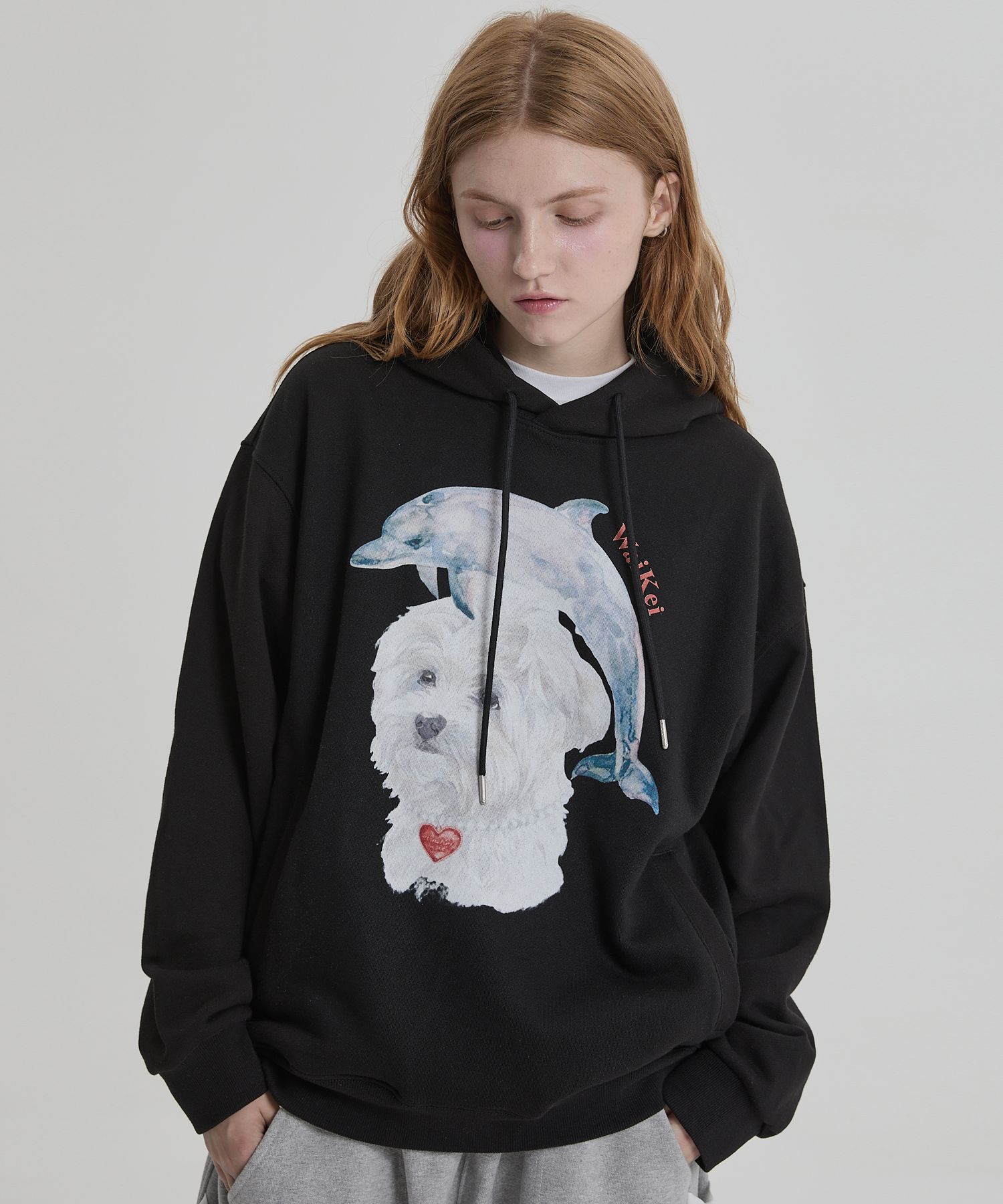 パーカー・フーディ Wai Kei Watercolor Puppydolphin Jumping Hoody MUSINSA | WAI KEI Watercolor Puppy Dolphin Jumping Hoodie Black